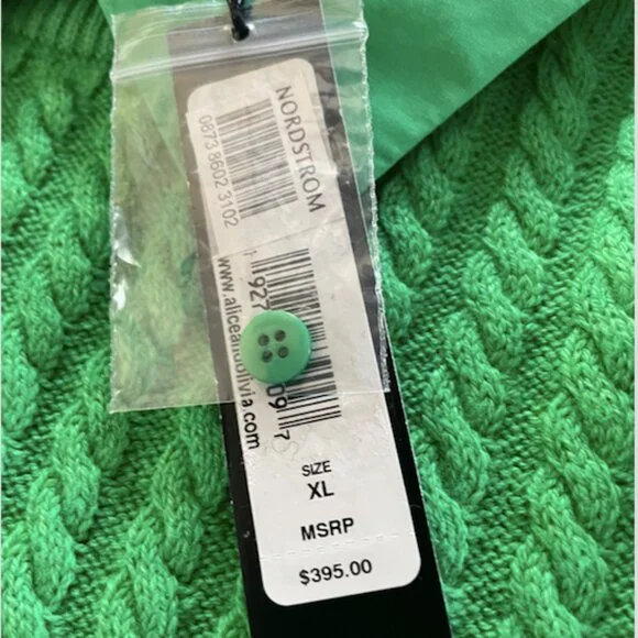 Alice + Olivia Green Puff Sleeve Sweater - Picture 7 of 7